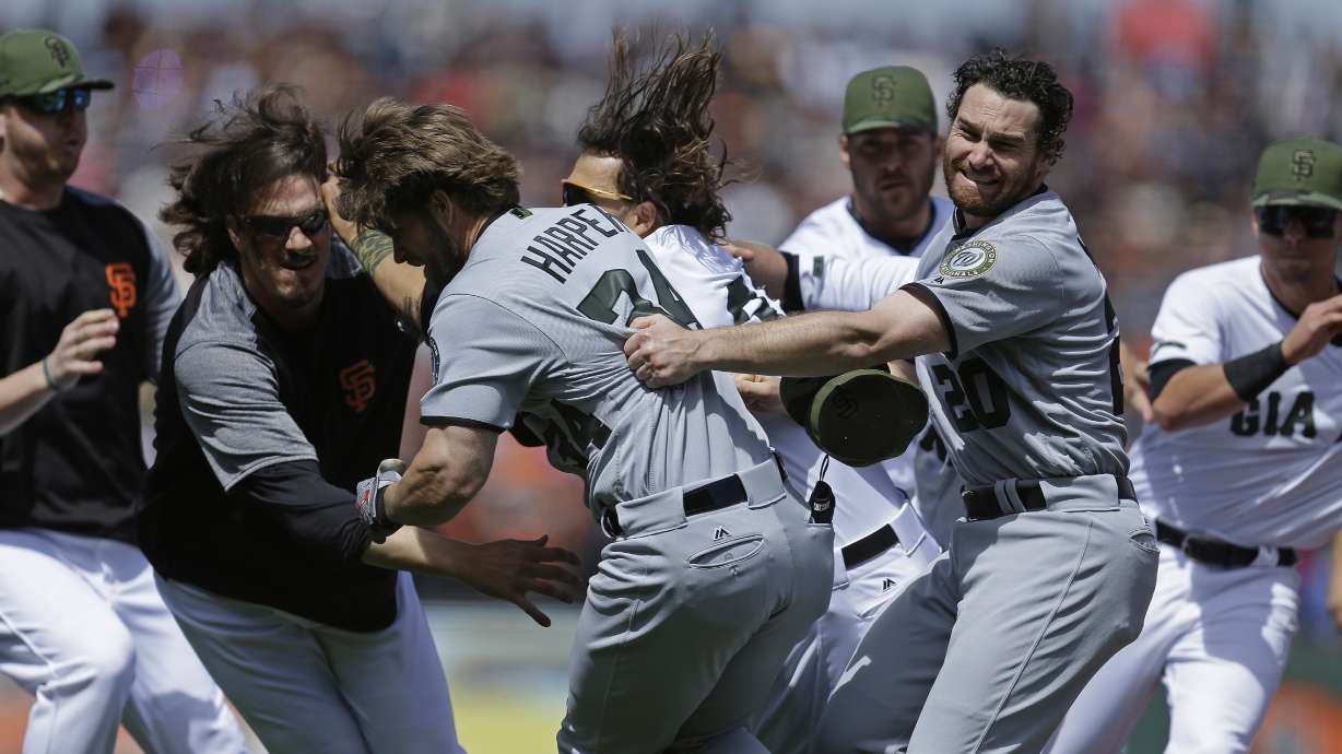 Hunter Strickland suspended 6 games, Bryce Harper 4