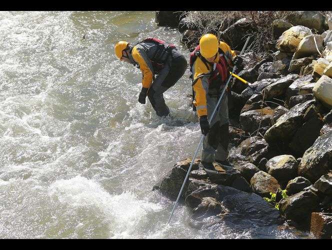 Searchers on Tuesday, May 30, 2017, look for a 4-year-old girl who fell into the Provo River on Monday. The body of London DeDios was found Tuesday morning, trapped in debris about a mile from where she fell in Monday afternoon. Both the girl's mother and a good Samaritan who tried to help also drowned while trying to rescue London. (Photo: Jeffrey D. Allred, Deseret News)
