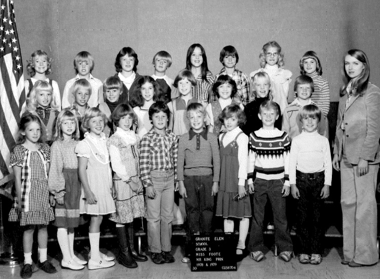 Margaret Foote's third-grade class at Granite Elementary School in 1978. Cindy Davis is pictured on the middle row, fourth from the left. (Photo: Granite Elementary)