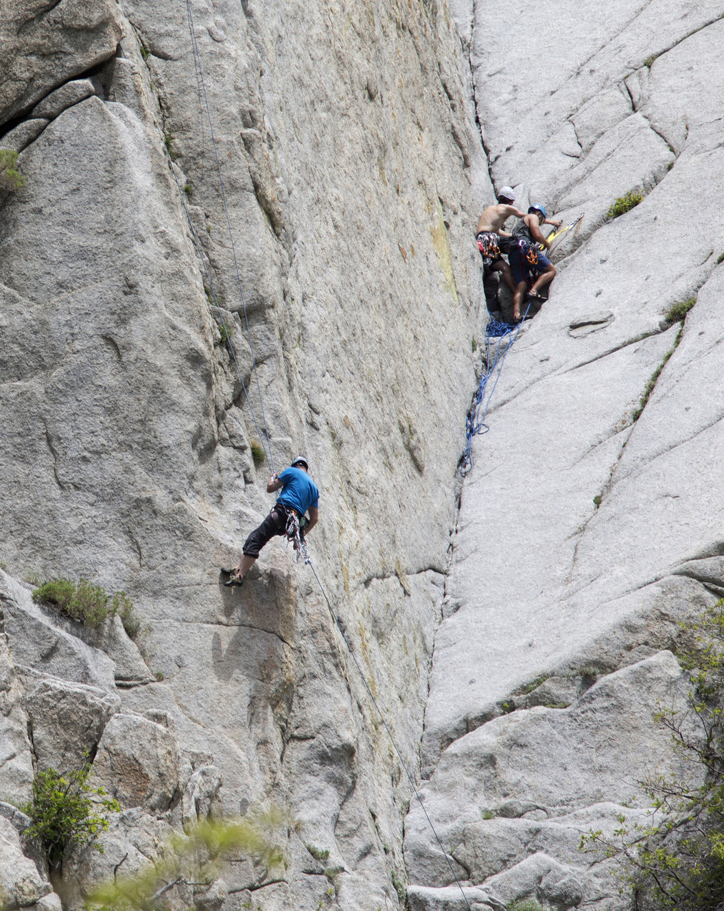 Climbers ascend Satan's Crack in the Dihedrals Area of Little Cottonwood Canyon in Salt Lake City on Thursday, June 1, 2017. The Salt Lake Climbers Alliance, The Church of Jesus Christ of Latter-day Saints and Access Fund announced the signing of an unprecedented lease for 140 acres in Little Cottonwood Canyon . The parcel, known as the Gate Buttress, is about a mile up the canyon and has been popular with generations of climbers because of its world-class granite. The agreement secures legitimate access to approximately 588 routes and 138 boulder problems at the Gate Buttress for rock climbers, who will be active stewards of the property. The recreational lease is the result of several years of negotiations between LDS Church leaders and the local climbing community. (Photo: Laura Seitz, Deseret New