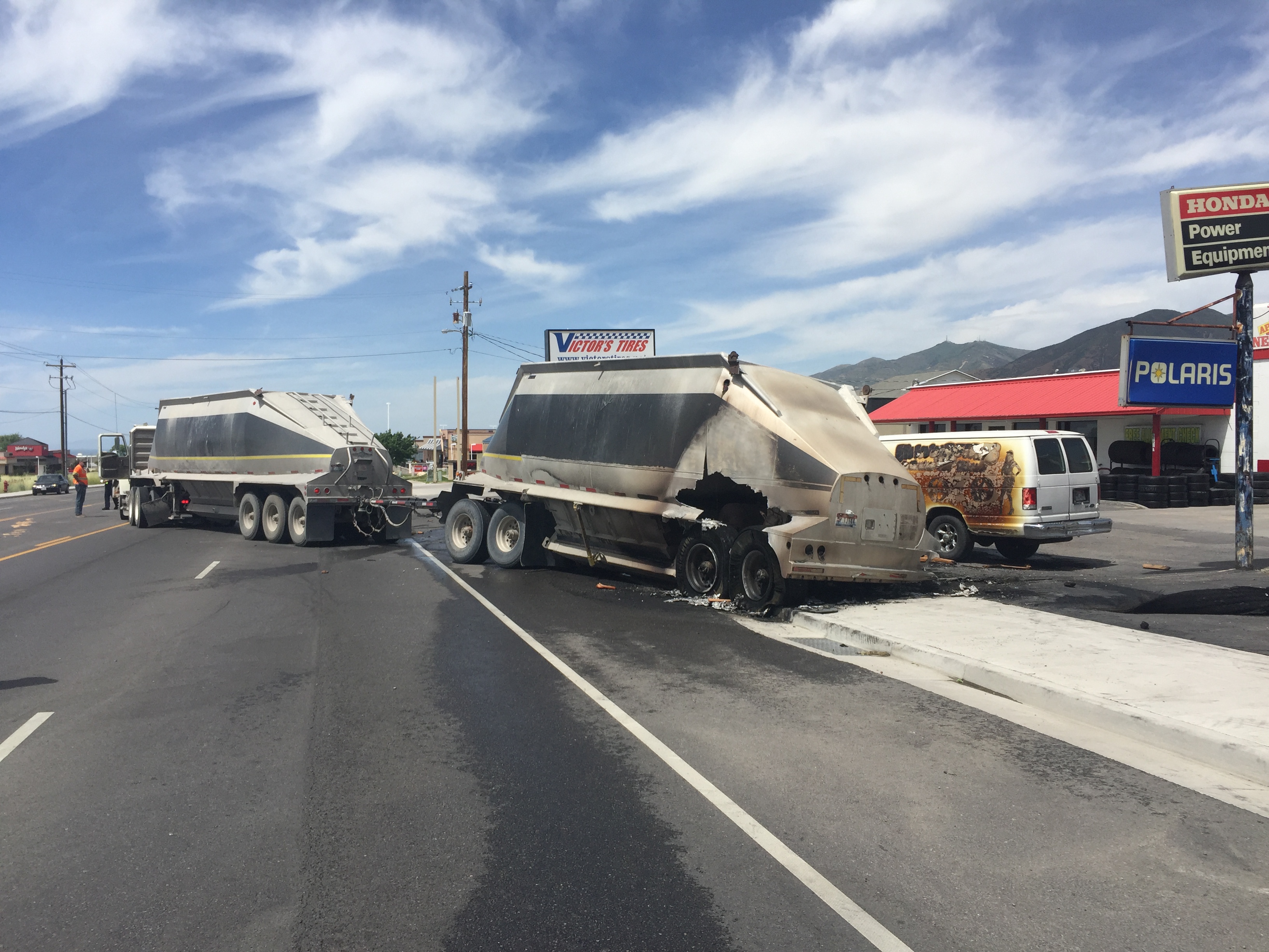 Main Street in Tooele reopens after vehicle fire, downed power lines