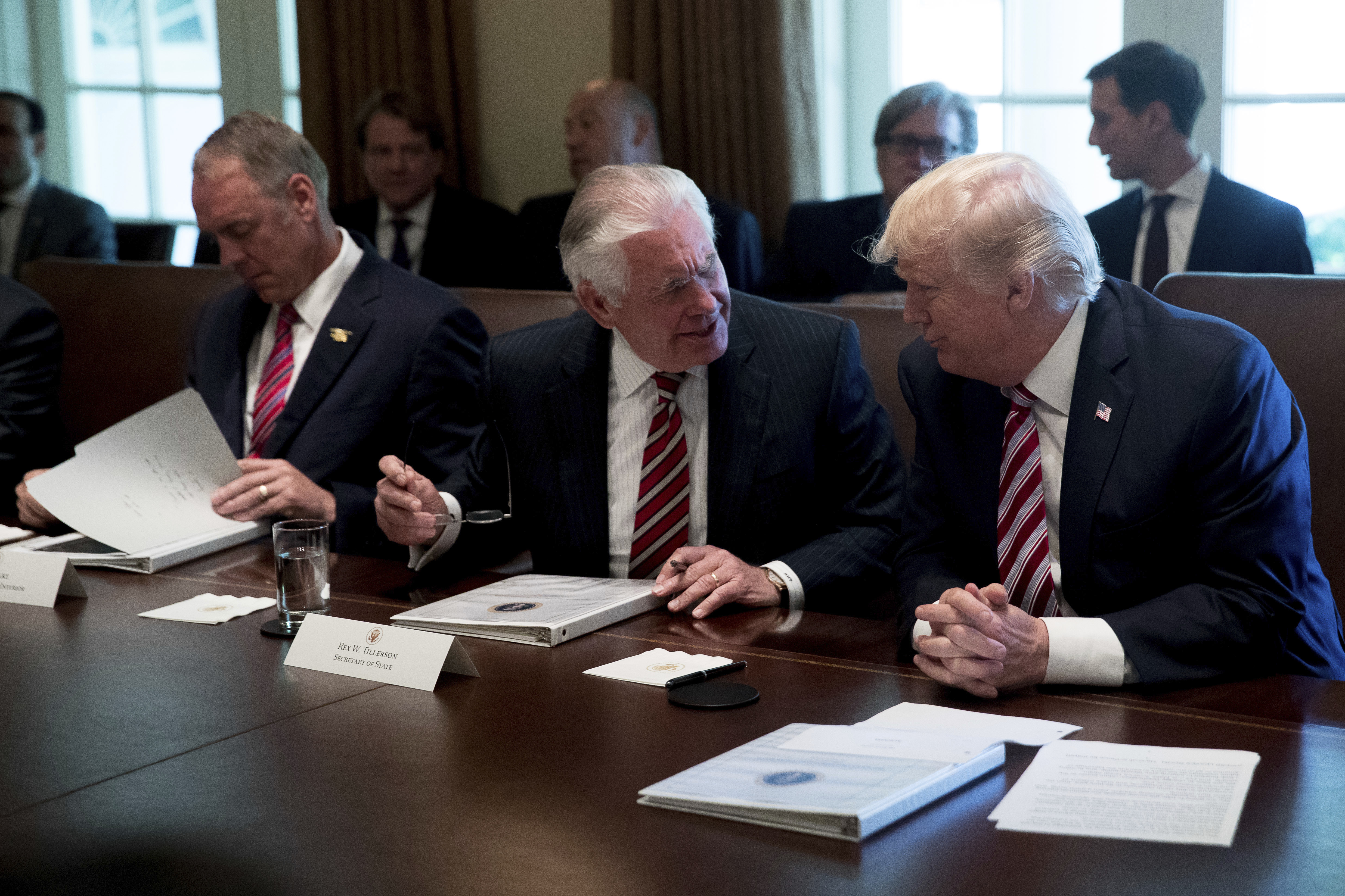 AP FACT CHECK: The record behind Trump's Cabinet preening