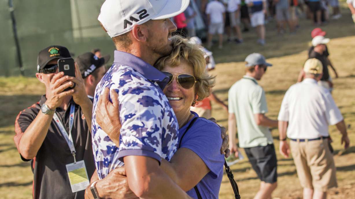 The Latest: Fleetwood, Harman trade birdies at 15 at US Open