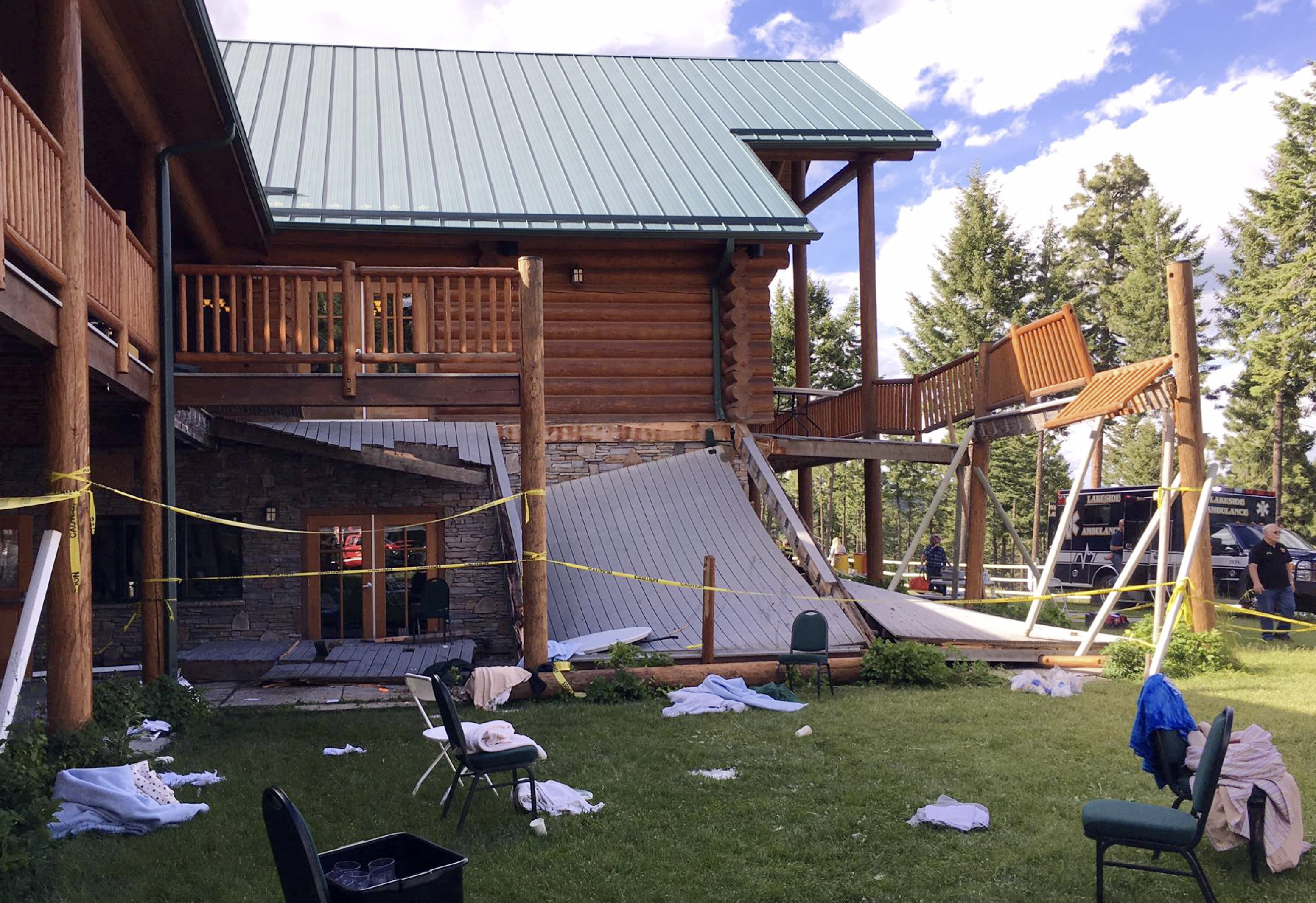 The Latest: Investigation begins in Montana deck collapse