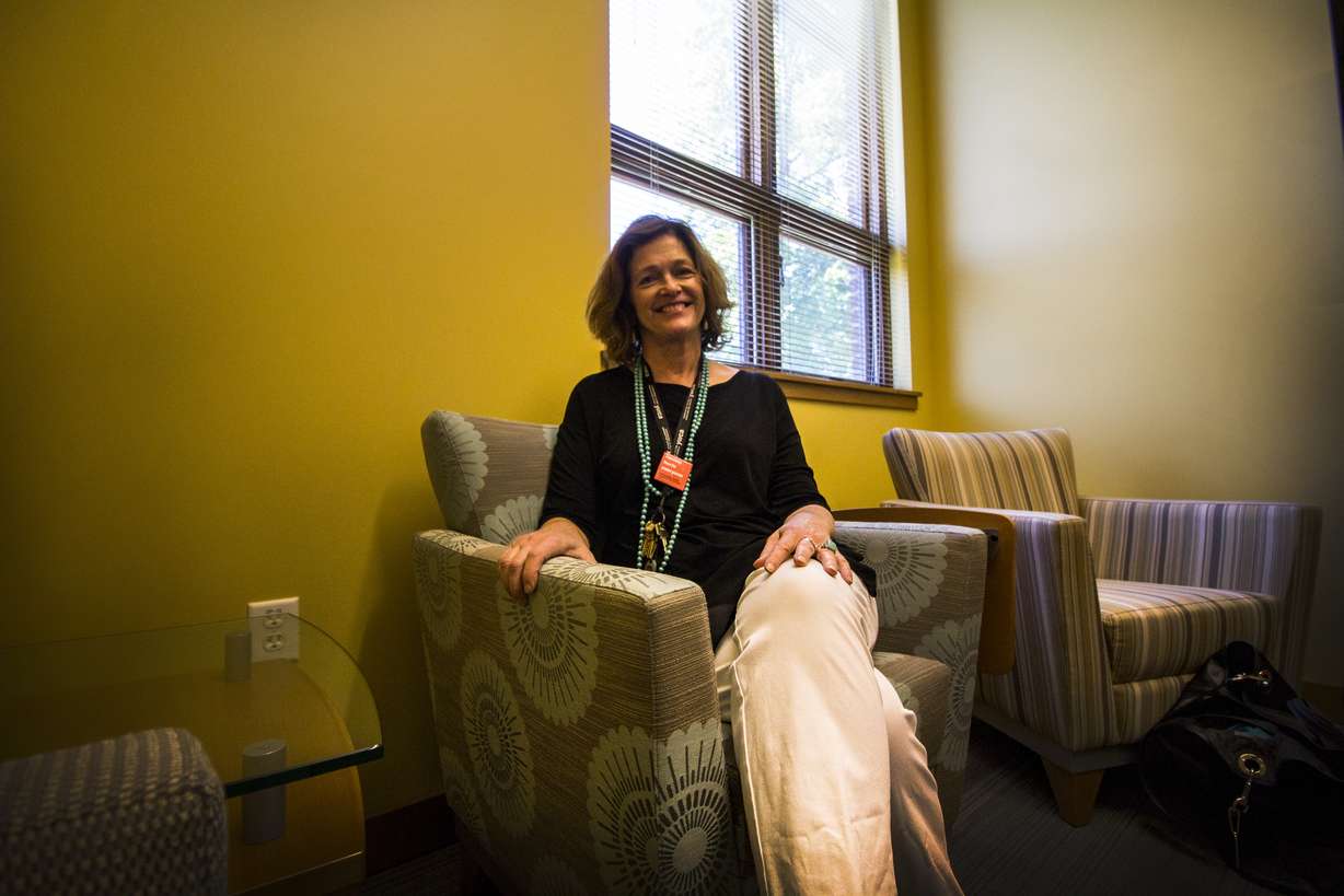 Shauna Spencer, chief domestic violence services officer at the Utah chapter of the YWCA and a two-time domestic violence abuse survivor, said she believe her story isn't about her abuse but about her ability to overcome the doubt, fear and depression that come from an abusive relationship. (Photo: Carter Williams, KSL.com)