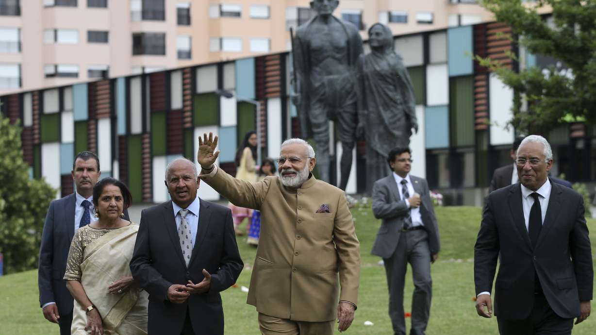 Indian PM Modi visits Portugal on trip to meet with Trump