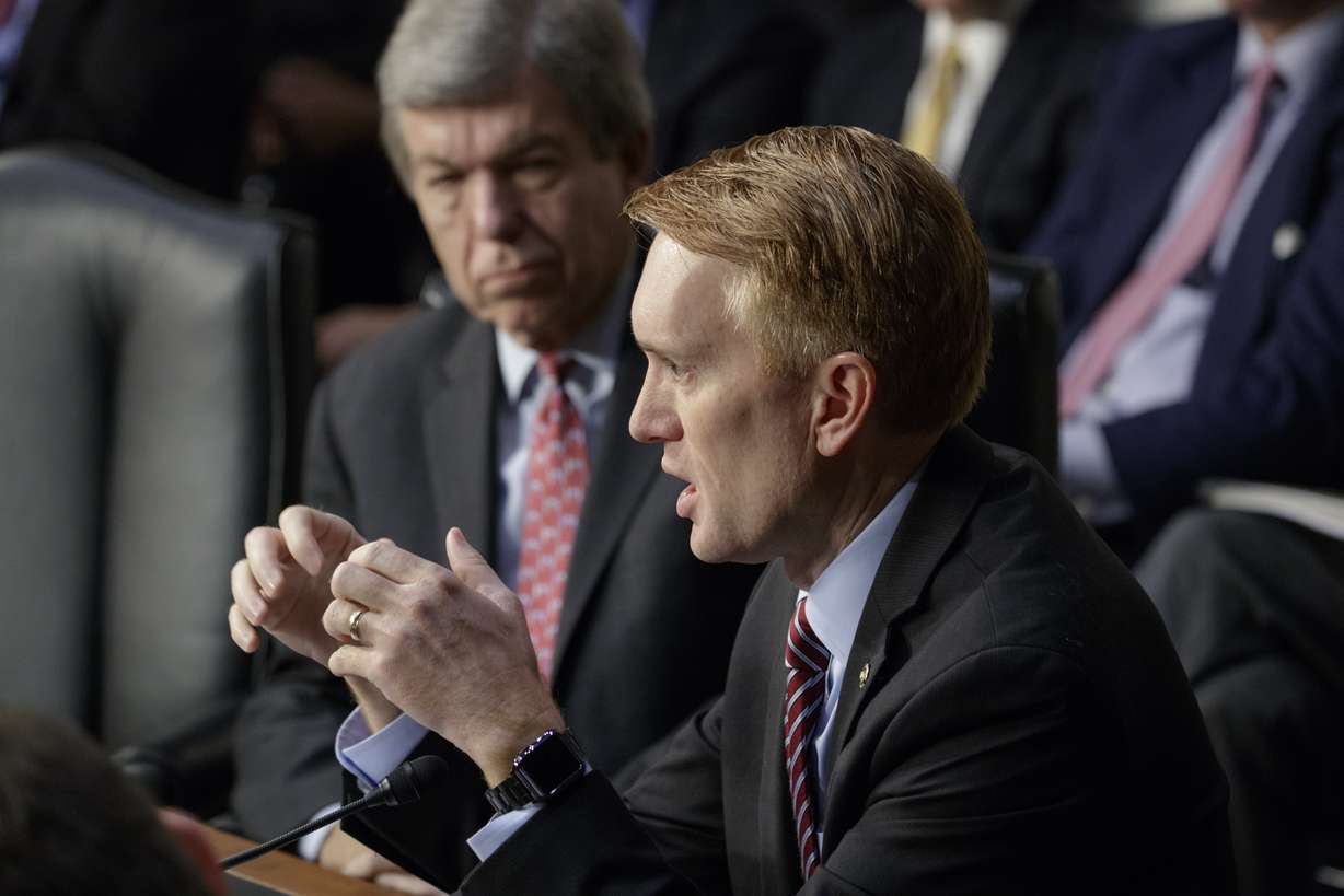 Sen. James Lankford, R-Okla. questions witnesses on Capitol Hill during a 2017 committee hearing. Lankford was "a little taken aback" with the Biden administration's use of the term "birthing person" in its federal budget proposal. (AP Photo/J. Scott Applewhite)