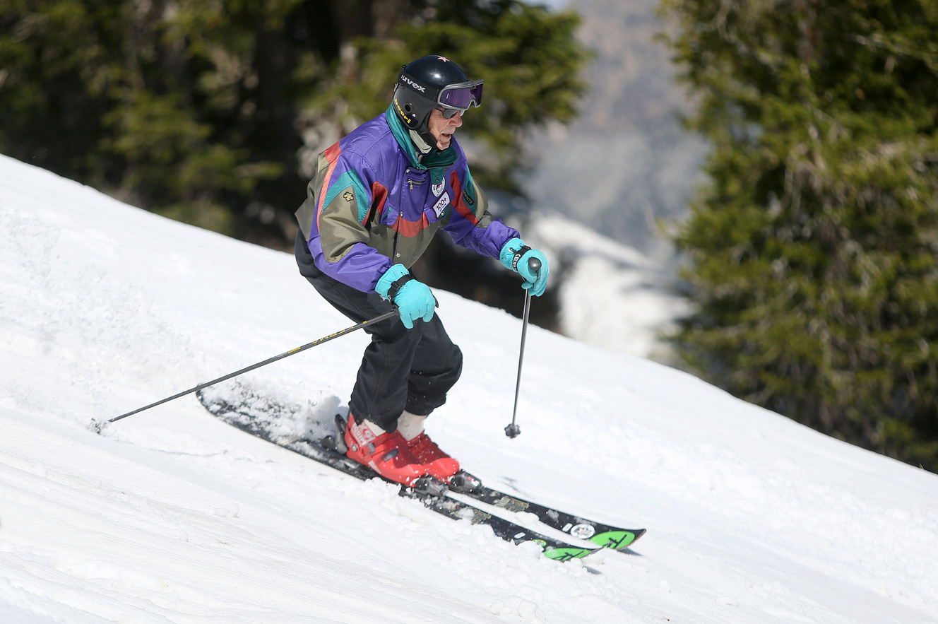 George Jedenoff skis on his 100th birthday at Snowbird in Little Cottonwood Canyon on Wednesday, July 5, 2017. (Photo: Kristin Murphy, Deseret News)