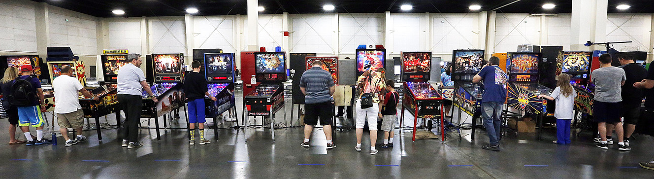 People play arcade games during Salt Lake Gaming Con 2017 at the South Towne Expo Center in Sandy on Friday, July 7, 2017. (Photo: Ravell Call, Deseret News)