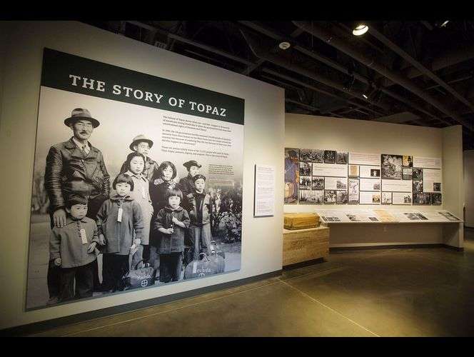 Photos and information greet guests of the Topaz Museum in Delta during its opening weekend on Friday, July 7, 2017. (Photo: Kelsey Brunner, Deseret News)
