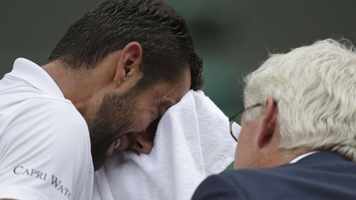 Cilic in pain and tears in Wimbledon final against Federer