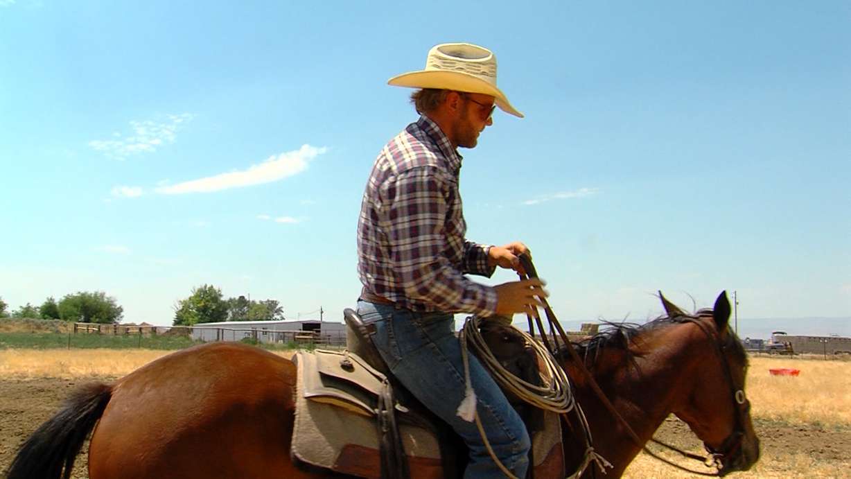 Tag Elliott at his ranch in Burley, Idaho, 10 years after a nearly fatal bull-riding accident. (Photo: Matthew Glade, KSL TV)