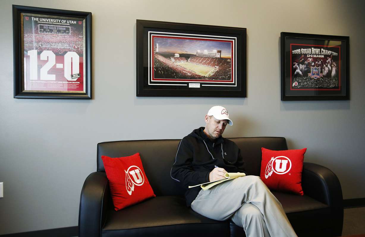 University of Utah football offensive coordinator Troy Taylor in his office in Salt Lake City on Friday, Jan. 20, 2017. (Photo: Jeffrey D. Allred, Deseret News)