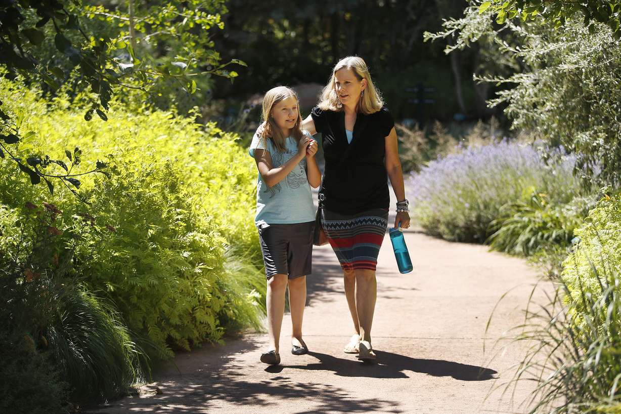 Katie Peterson walks with her daughter, Ariana, at Red Butte Garden in Salt Lake City on Friday, July 21, 2017. (Photo: Jeffrey D. Allred, Deseret News)