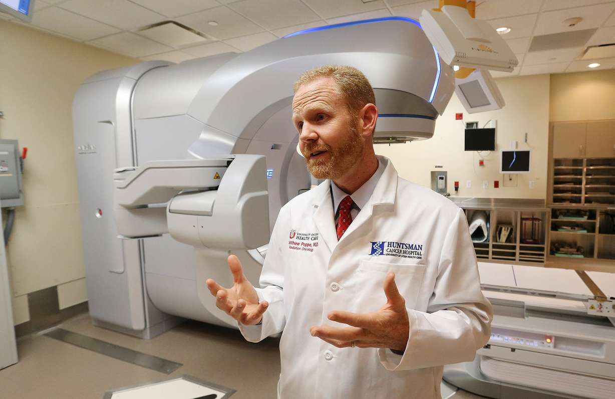 Dr. Matthew Poppe talks about about treatment for breast cancer at the Huntsman Cancer Institute in Salt Lake City on Friday, July 21, 2017. (Photo: Jeffrey D. Allred, Deseret News)