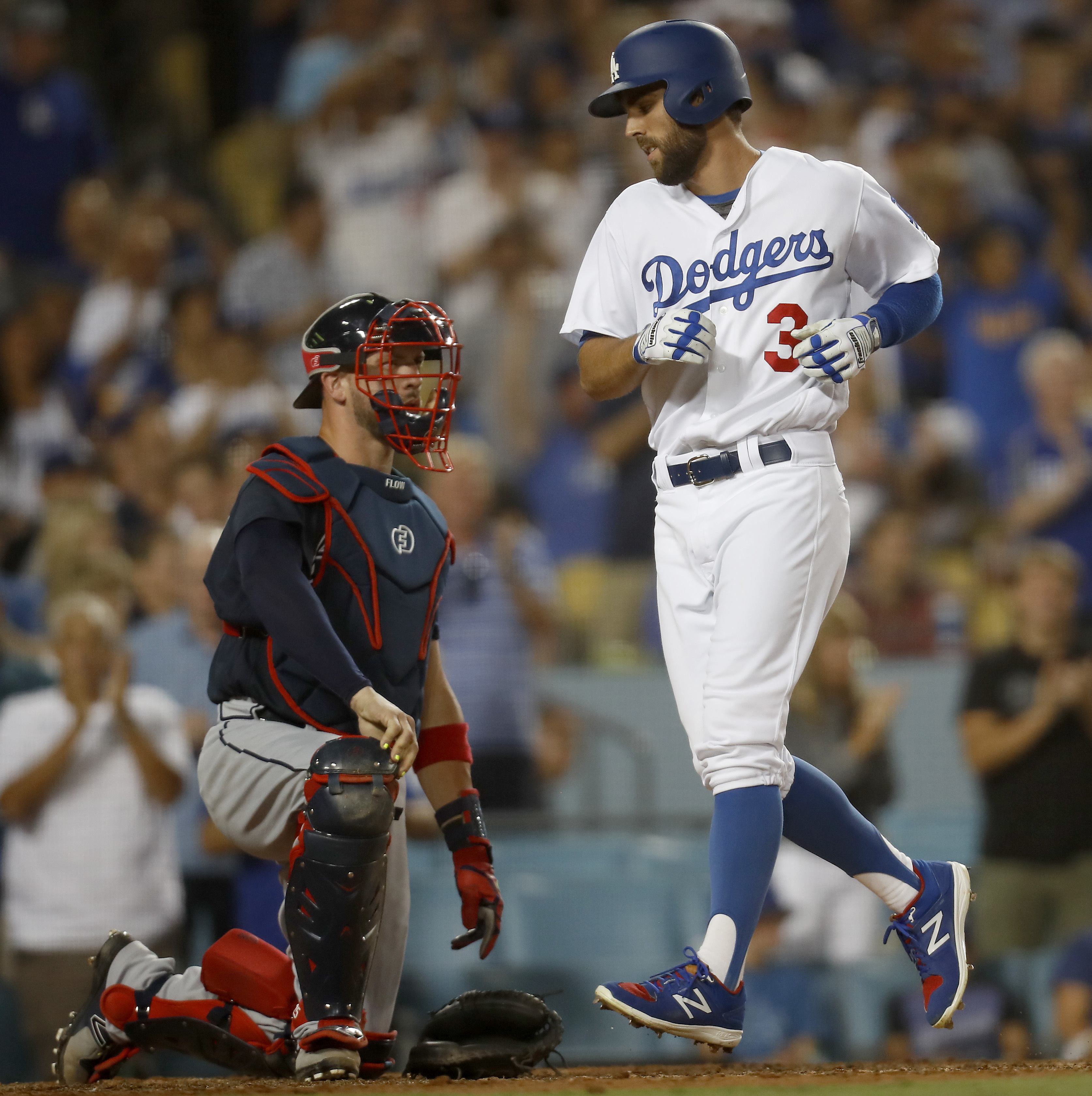 Seager, Utley and Taylor homer and Dodgers beat Braves 4-2
