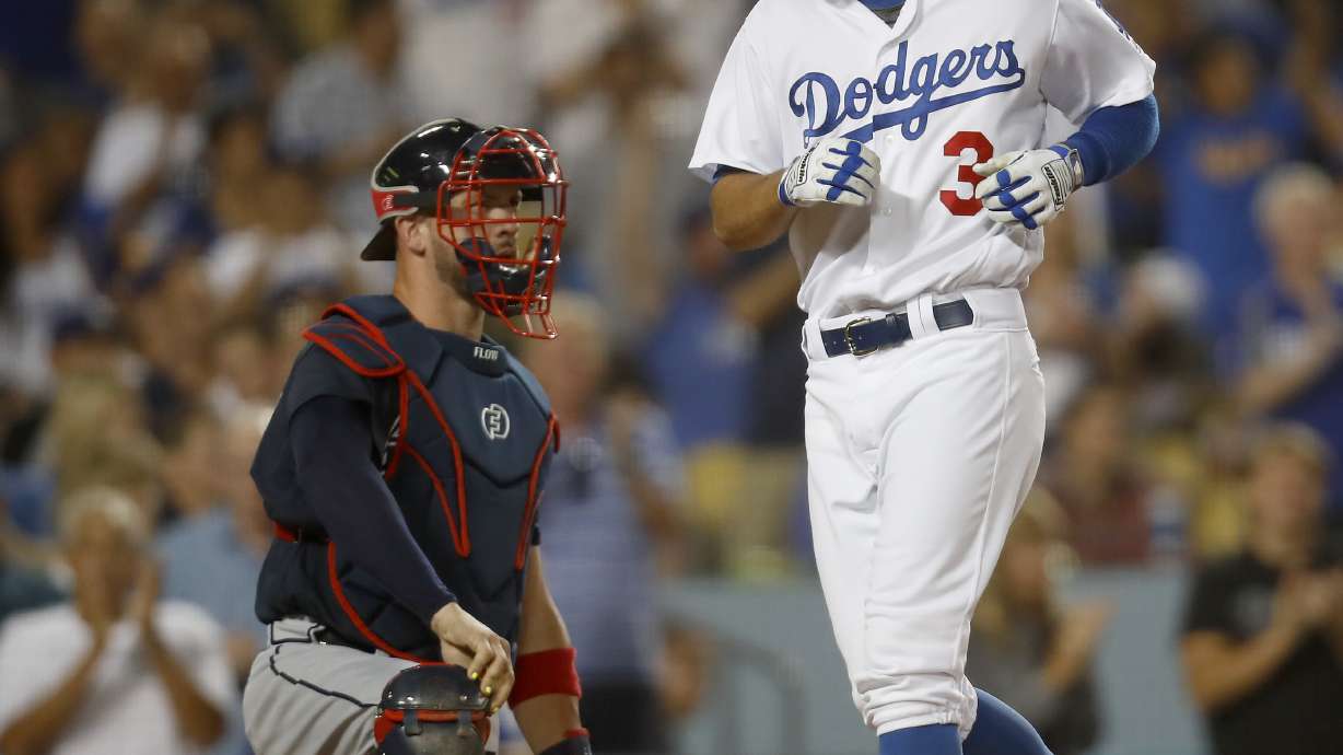 Seager, Utley and Taylor homer and Dodgers beat Braves 4-2