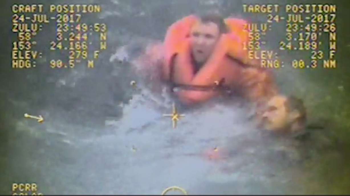 Boat captain leaps into sea to save crew after capsizing