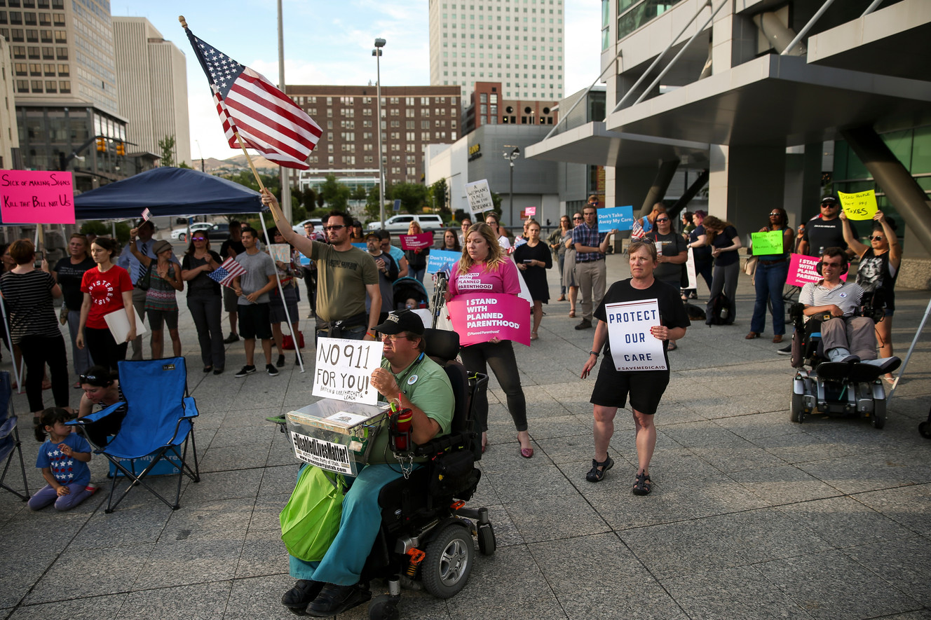 As Senate takes up repeal bill, health care advocates rally in SL