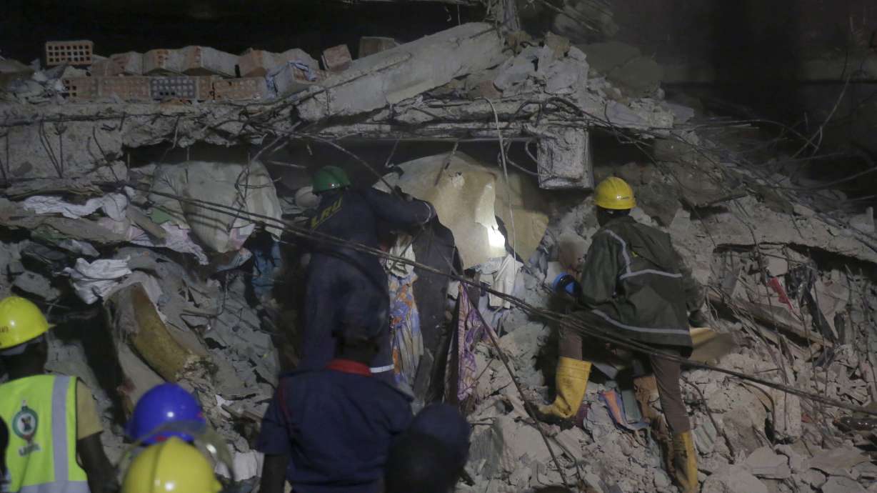 The Latest: Rescue efforts end in Nigeria building collapse