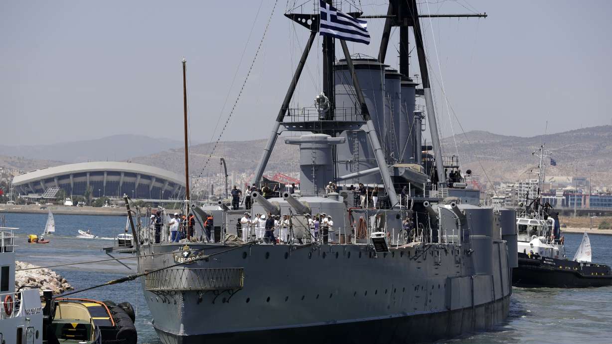 Century-old warship returns to Athens after repairs