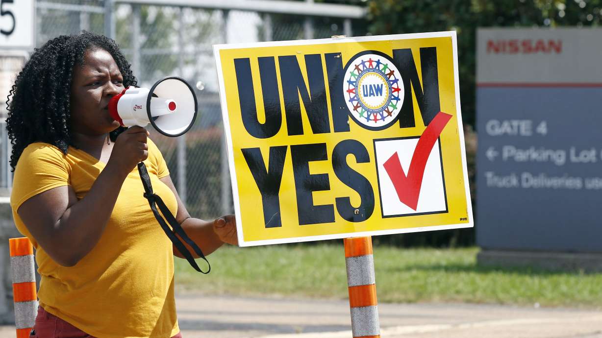 The Latest: Nissan says workers reject UAW in Mississippi