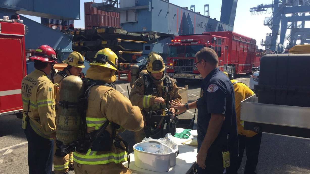 13 injured in hazardous materials leak at California dock