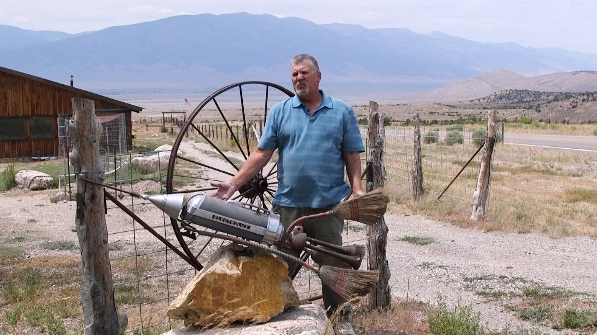 Bill Rountree created this rocket ship made from three brooms and an old Electrolux vacuum, which has a convincing title: "Because Space IS a Vacuum." (Photo: John Hollenhorst, KSL TV)