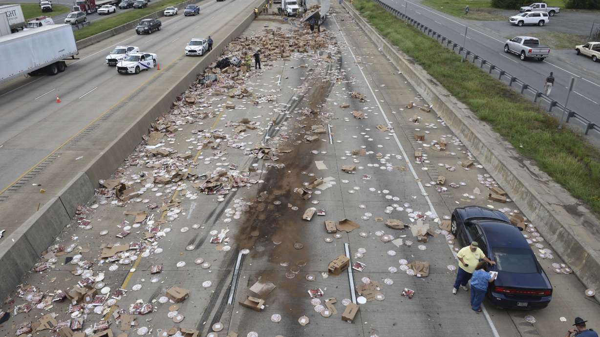 It's not delivery. It's DiGiorno Pizza ... spilled on I-30