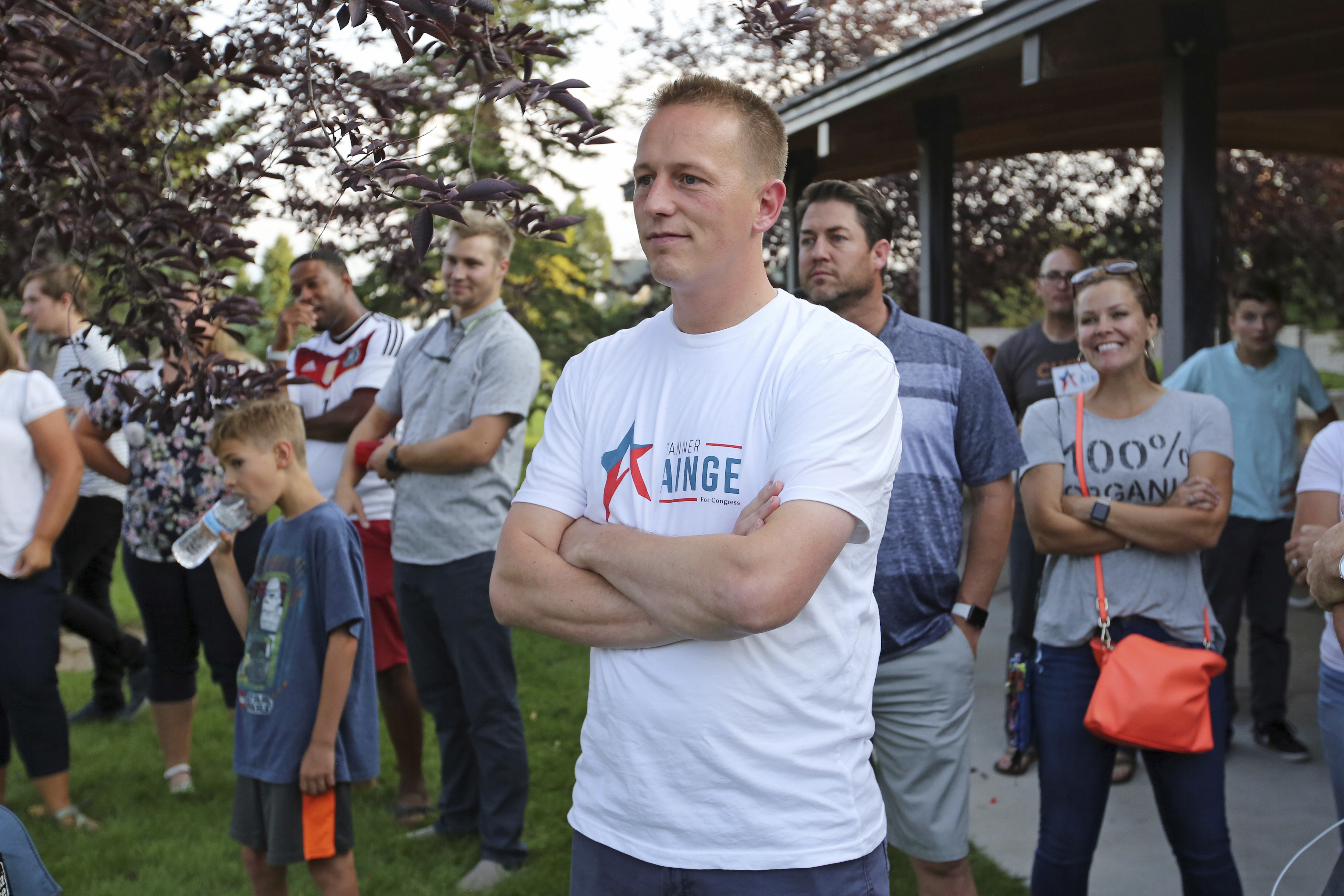 This Monday, Aug. 7, 2017, photo, Tanner Ainge, son of Boston Celtics president Danny Ainge, looks on during a fund raiser, in Orem, Utah. Photo: AP Photo