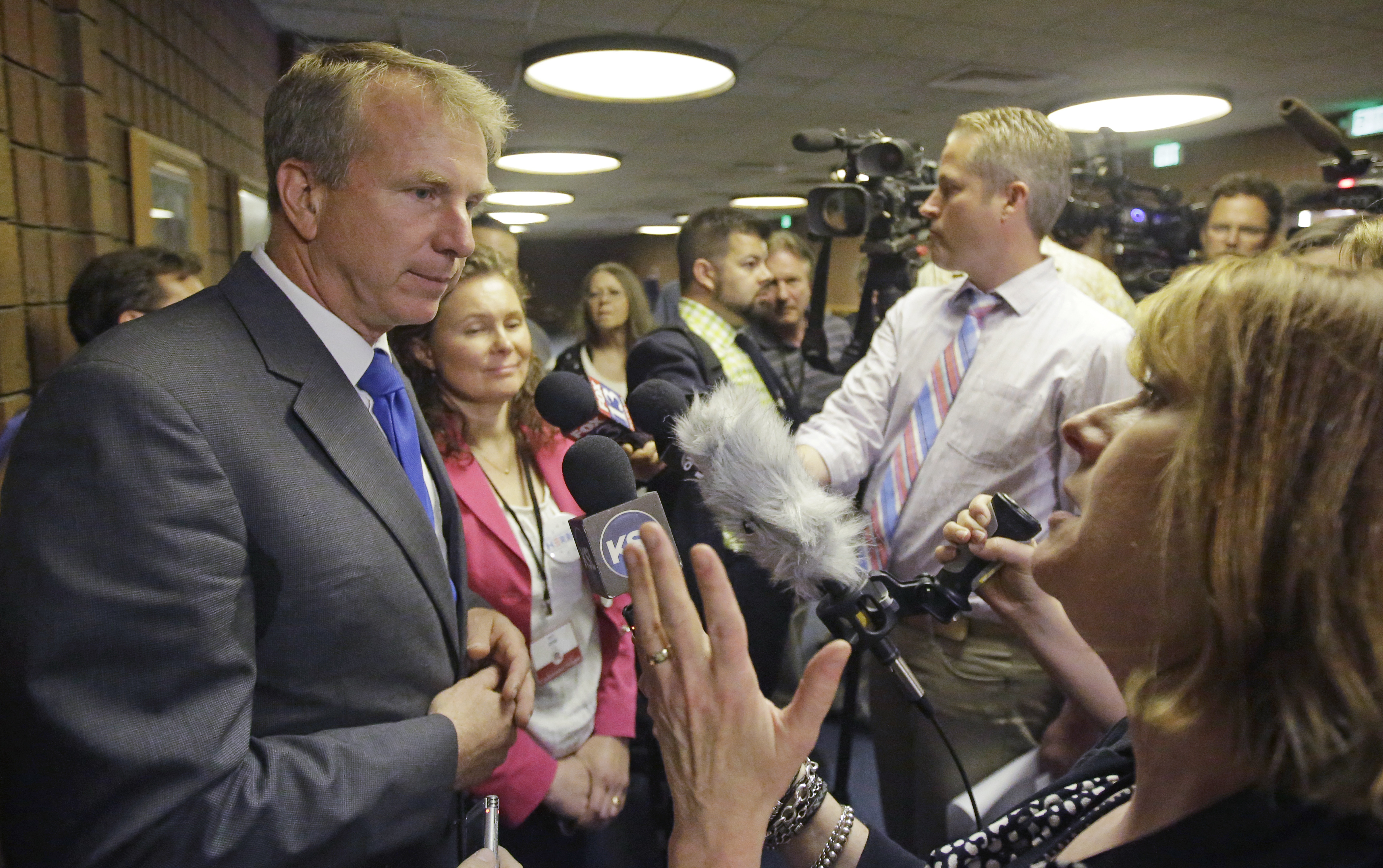 FILE - This June 17, 2017, file photo, former Utah lawmaker Chris Herrod, speaks with reporters during a 2017 special convention, in Provo, Utah. Photo: AP Photo