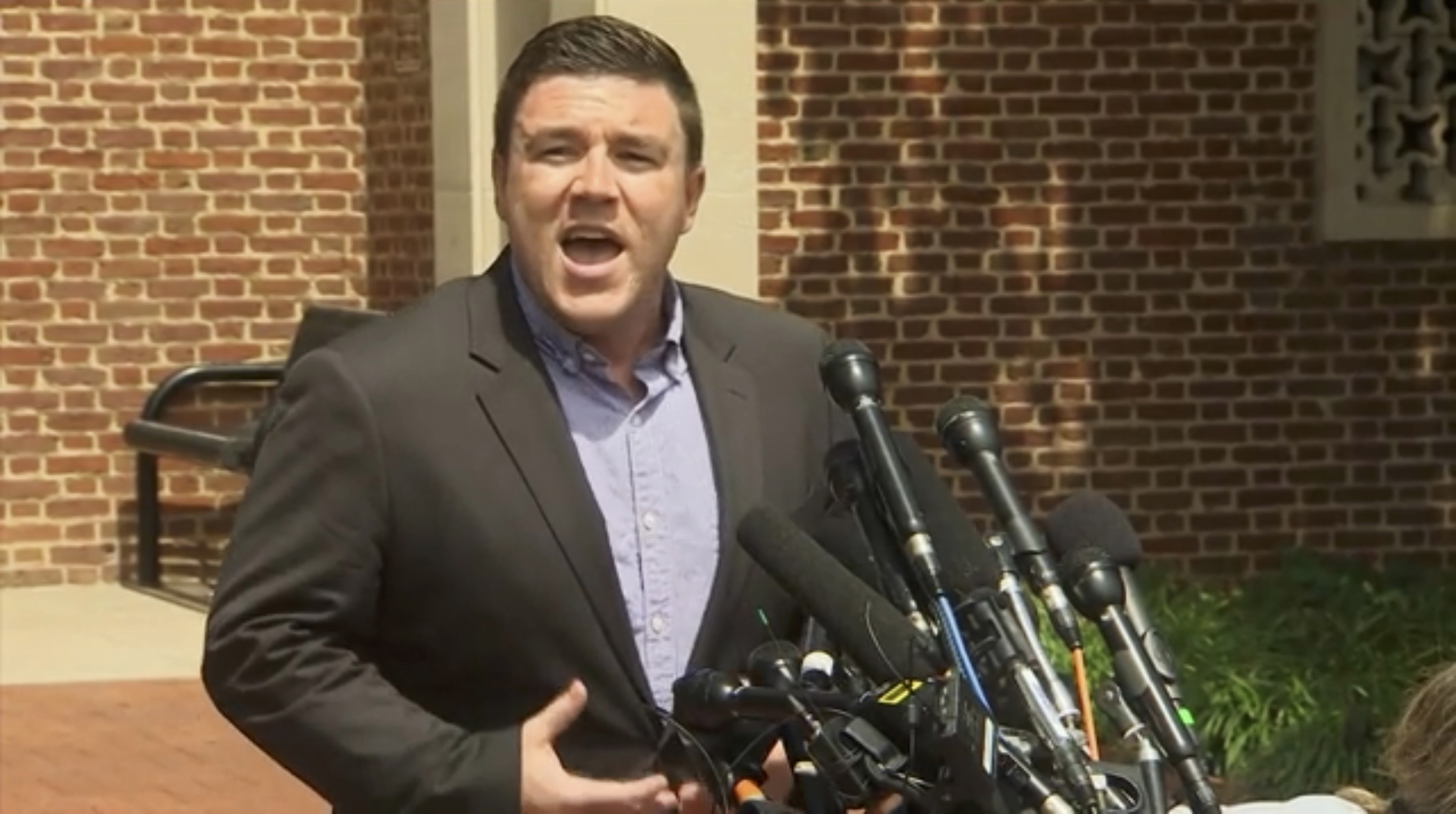 Charlottesville rally organizer flees news conference