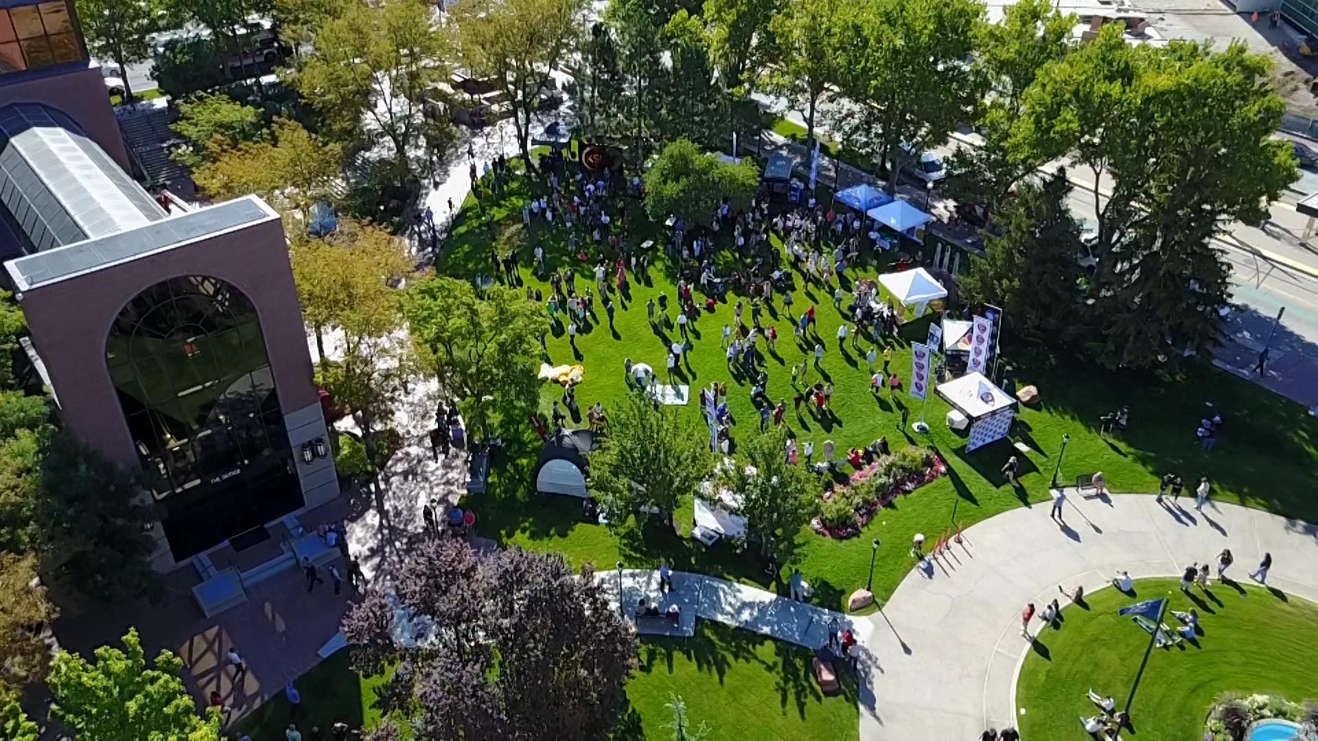 At the Triad Center, 95 N. 300 West, crowds of people attended the KSL solar eclipse viewing party Monday, Aug. 21, 2017. (Photo: KSL TV)