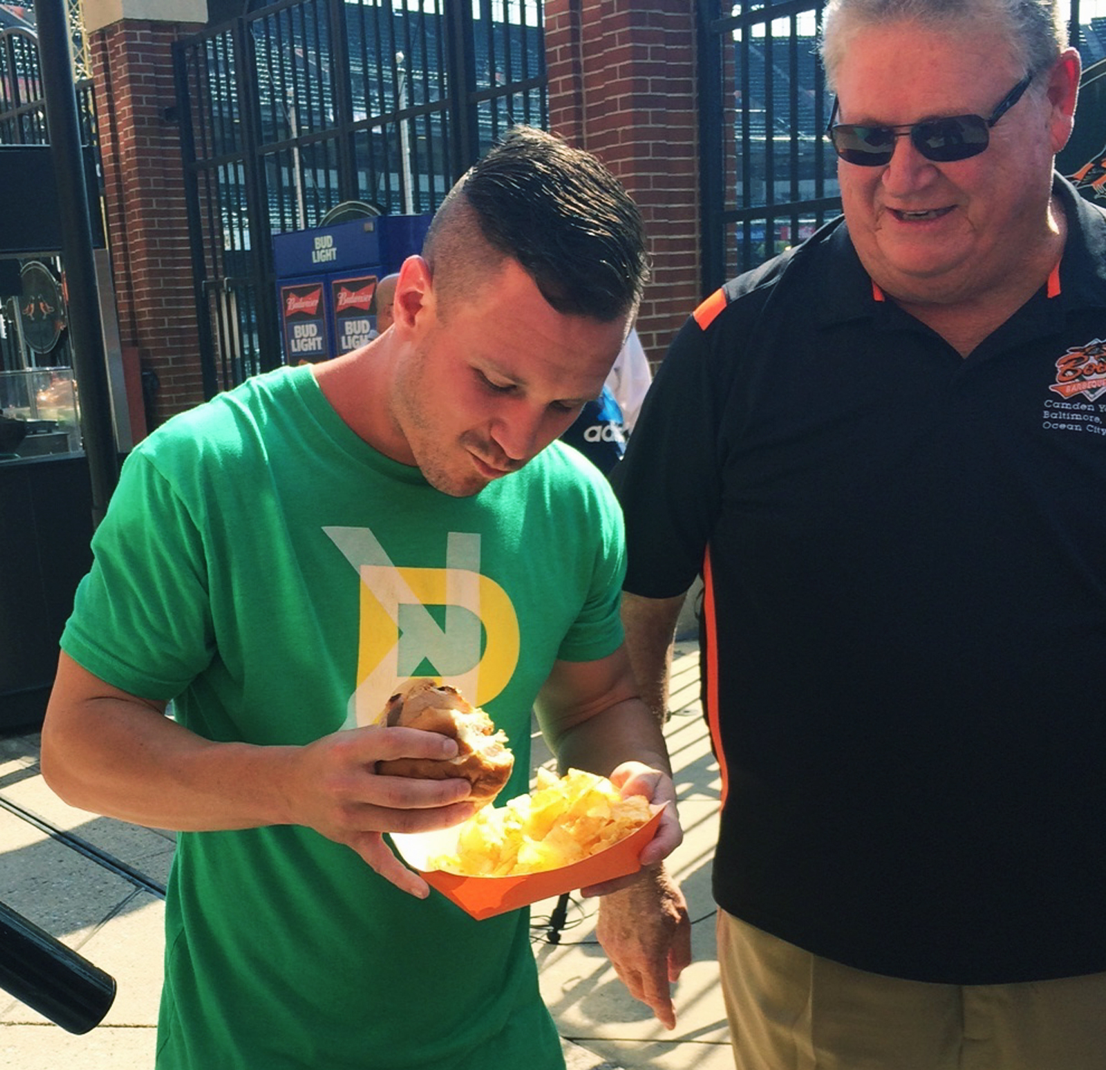 O's Boog Powell meets Athletics' Boog Powell at Camden Yards