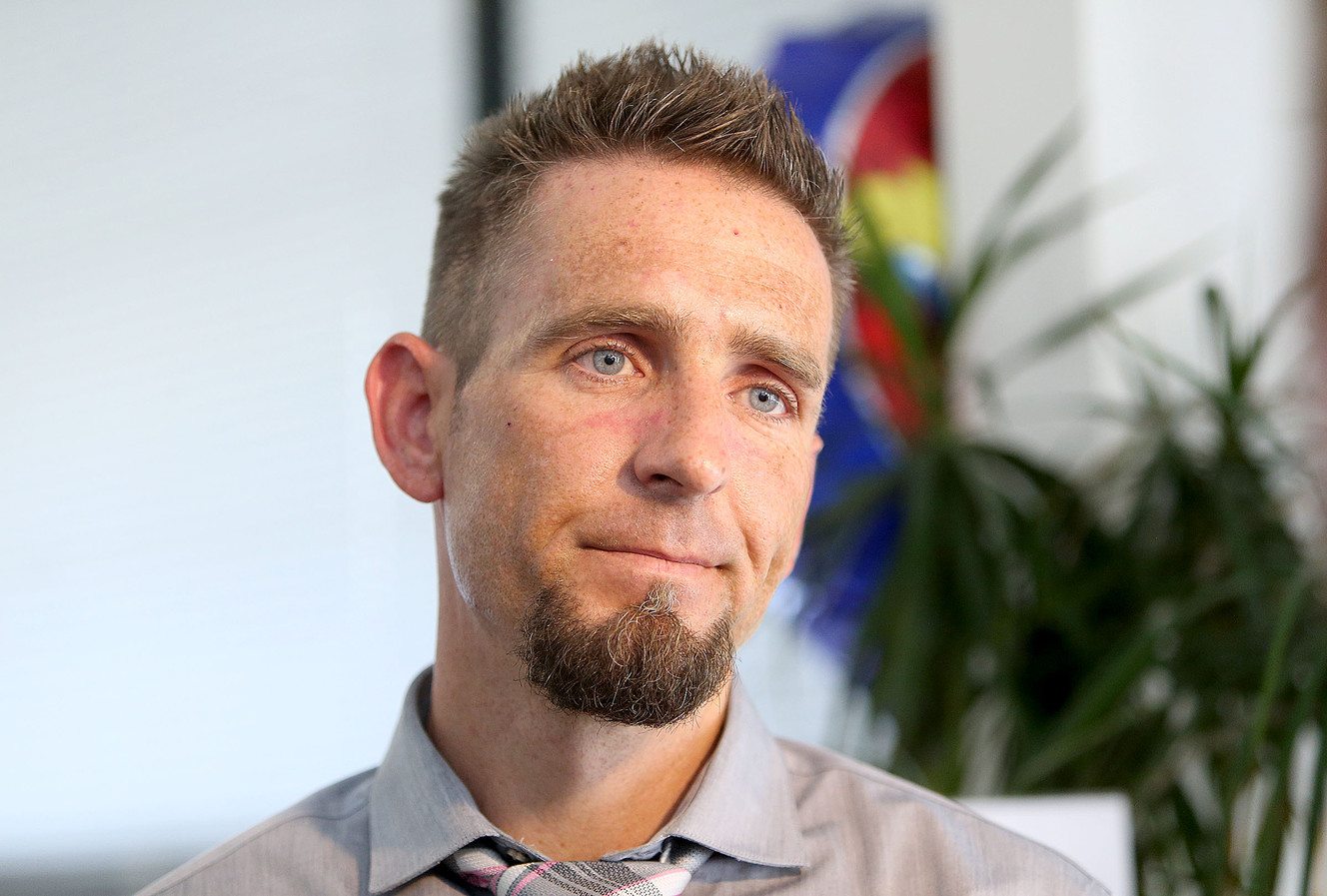 Michael Mulkern talks about how Odyssey House has helped turn his life around during a press conference at the facility in Salt Lake City on Tuesday, Aug. 22, 2017. (Photo: Kristin Murphy, Deseret News)