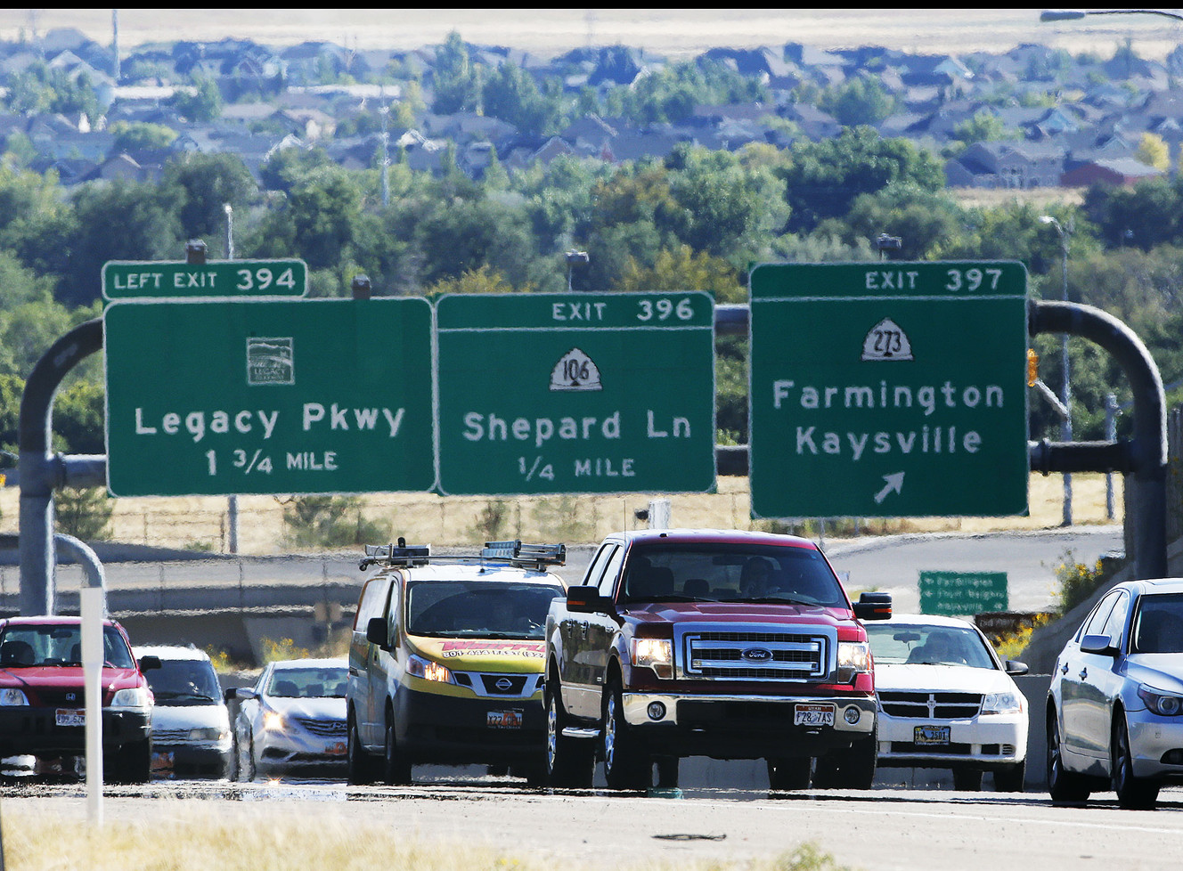 Cars move along U.S. 89 in Davis County on Thursday, Aug. 24, 2017, during the evening rush hour. (Photo: Ravell Call, Deseret News)