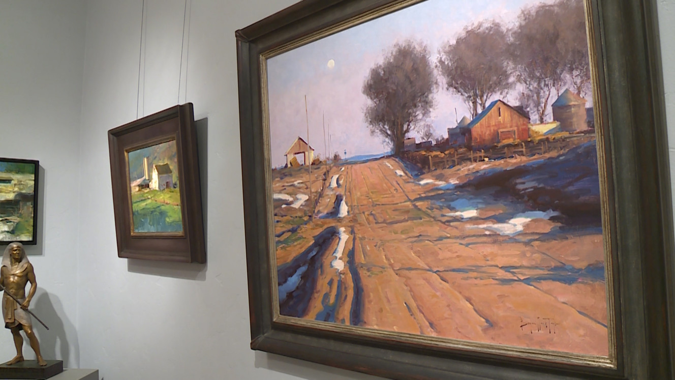 Bryan Mark Taylor's paintings hang in his home gallery on Tuesday, Aug. 15, 2017. (Photo: Ray Boone)