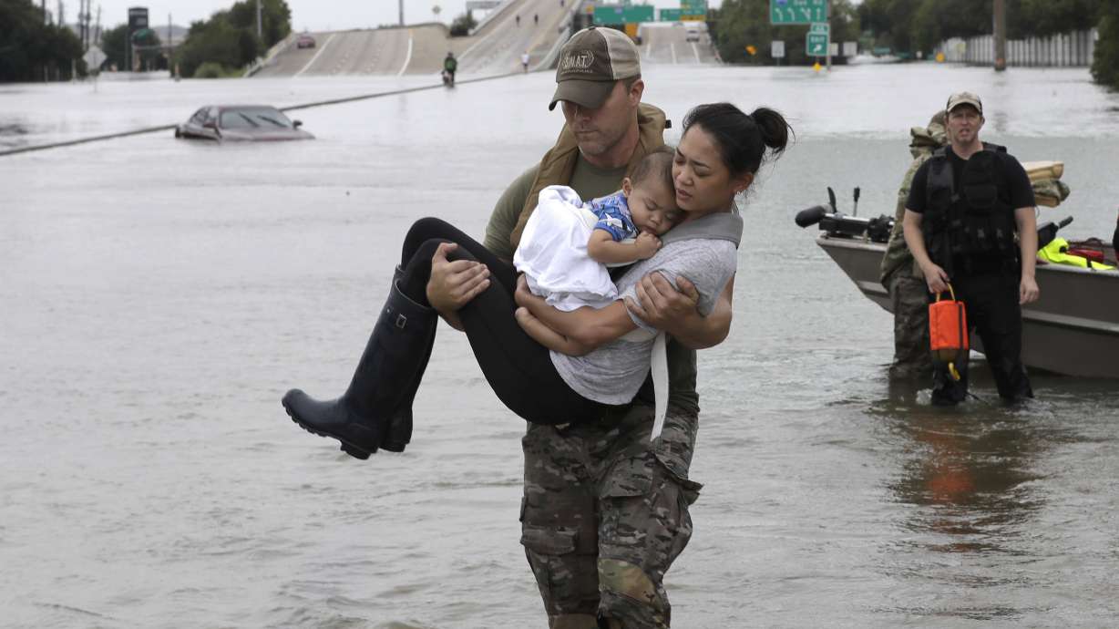Photo of Harvey rescue spreads on internet, front pages