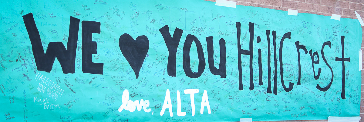 Signs at Hillcrest High as Hillcrest High takes on Highland High at Hillcrest in Midvale, Utah on Friday, Sept. 1, 2017. Hillcrest football coach Cazzie Brown died Sunday evening from bacterial meningitis. (Photo: Adam Fondren, Deseret News)