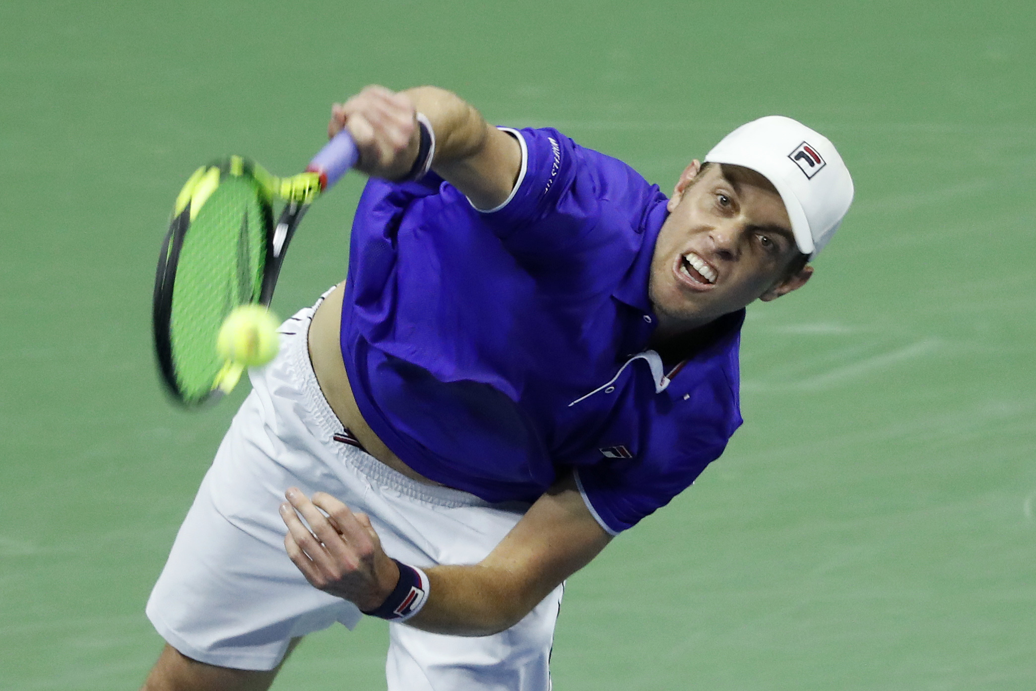 The Latest: Anderson tops Querrey at Open for 1st Slam semi