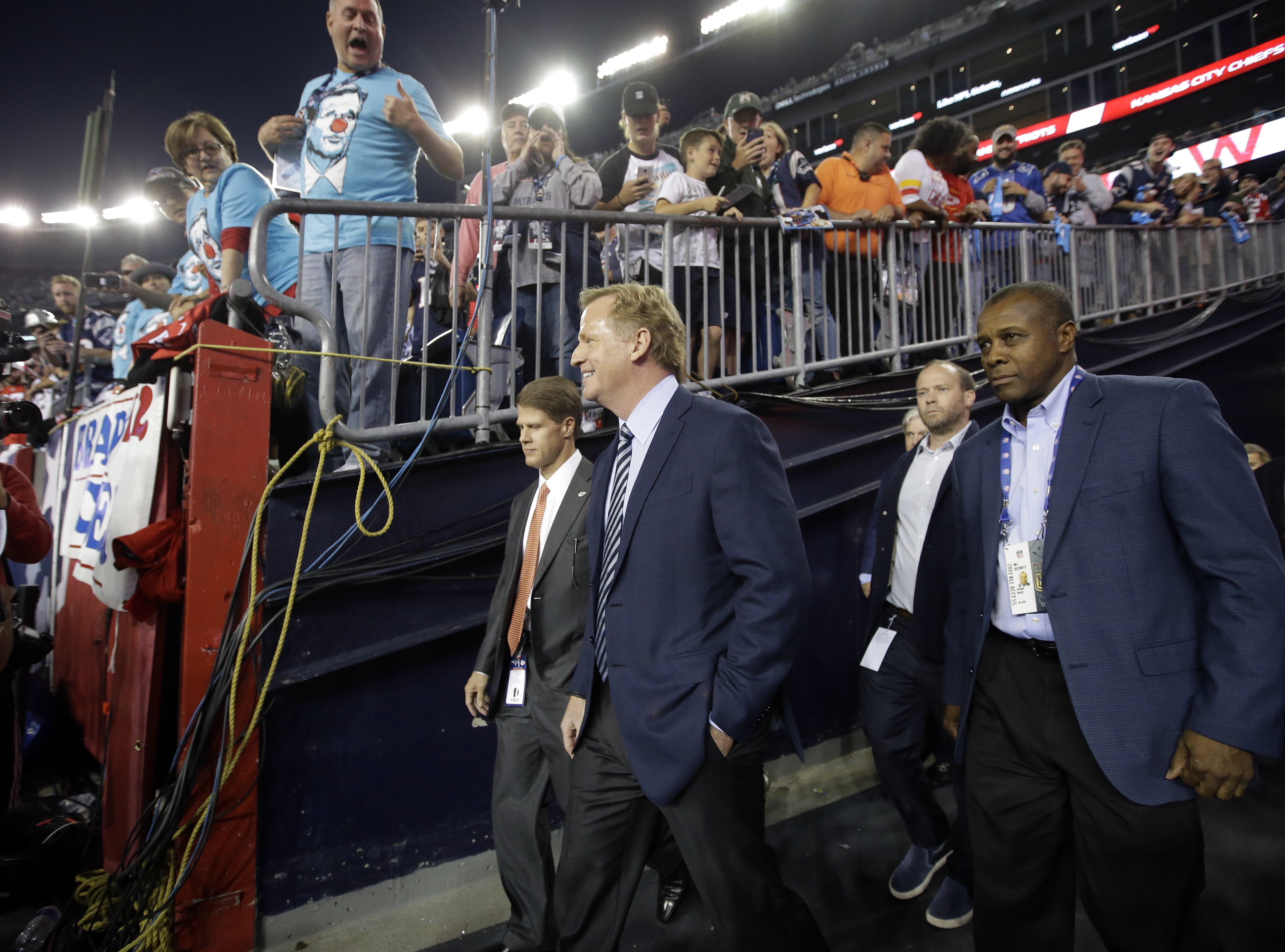 It didn't take long for the booing of Roger Goodell to begin