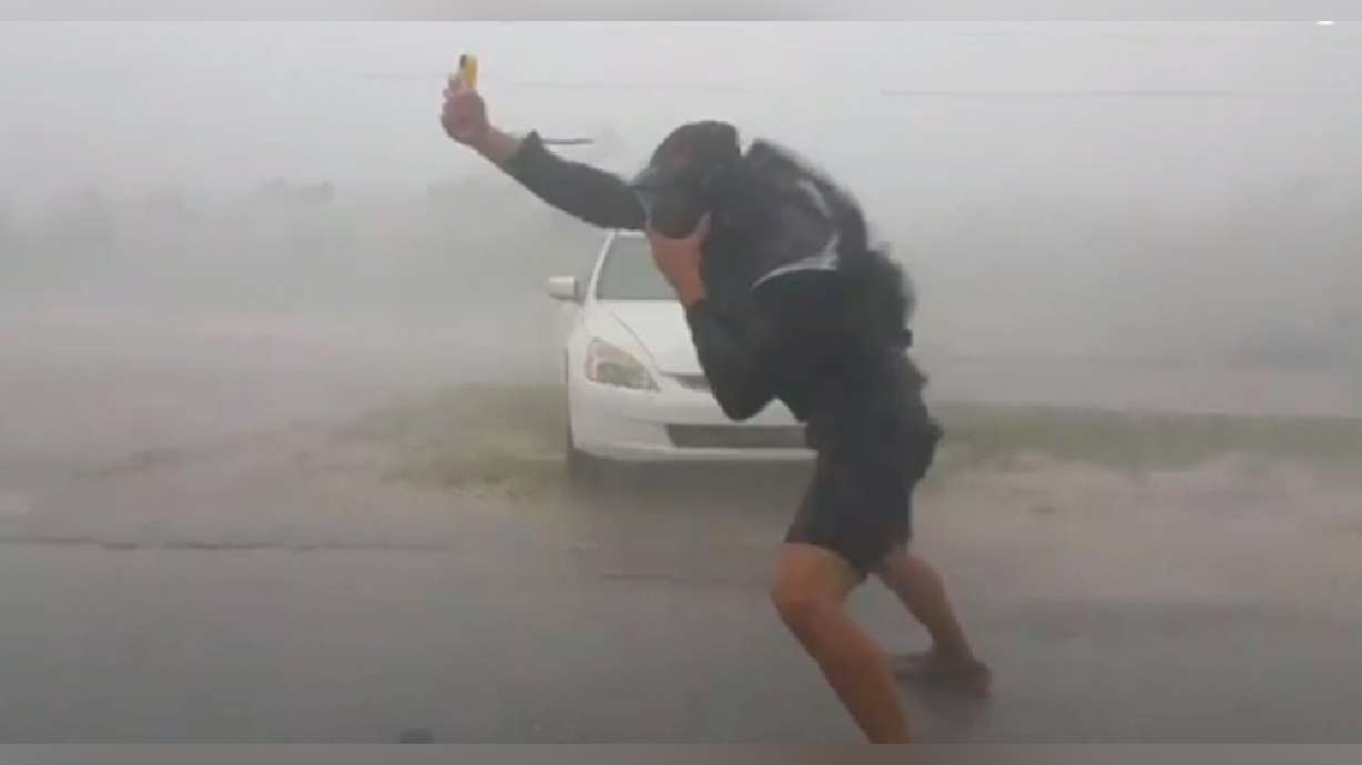 Have you seen this? Storm chaser stands in 117 mph wind