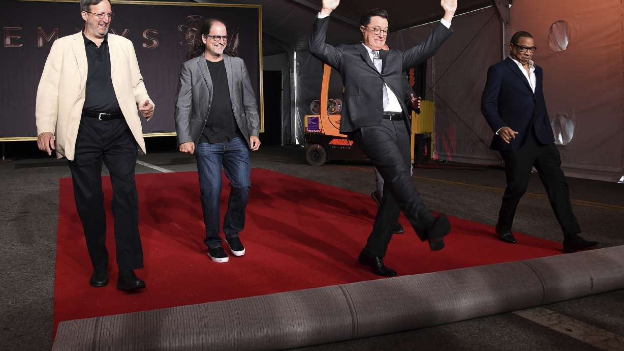 Stephen Colbert rolls out red carpet for political Emmy show