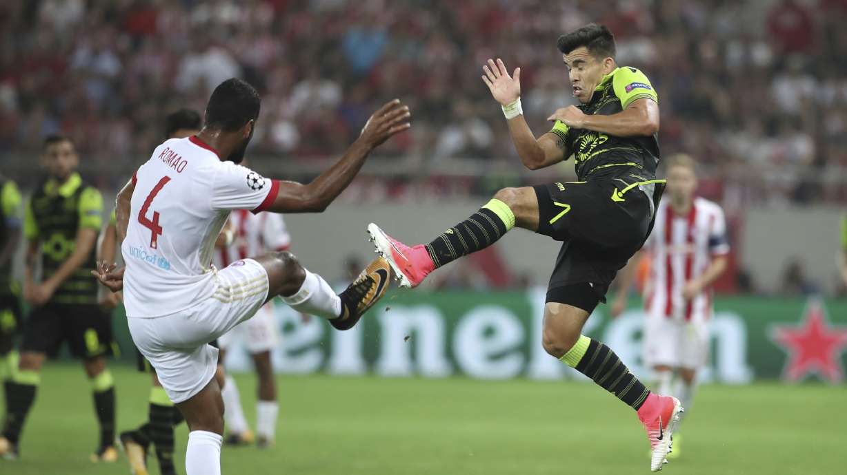 Sporting Lisbon beats Olympiakos 3-2 in Champions League