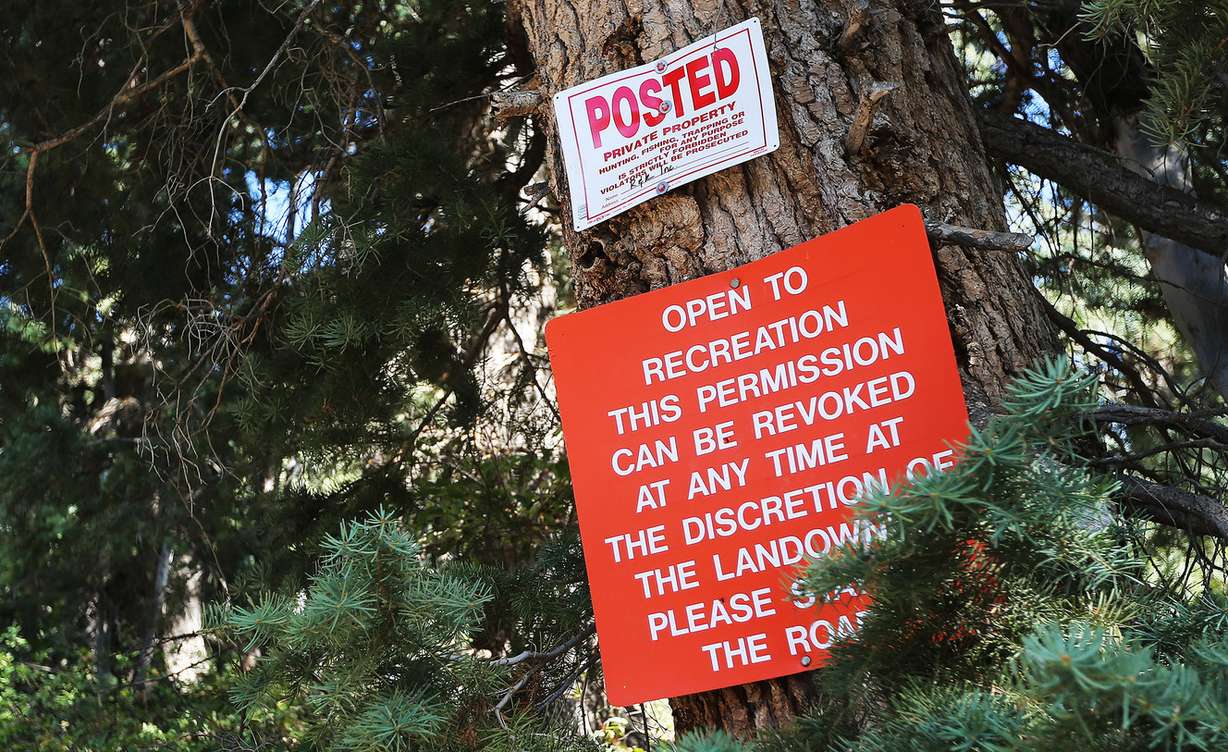 Signs warn visitors along a road in American Fork Canyon on Monday, Sept. 18, 2017. (Photo: Scott G Winterton, Deseret News)