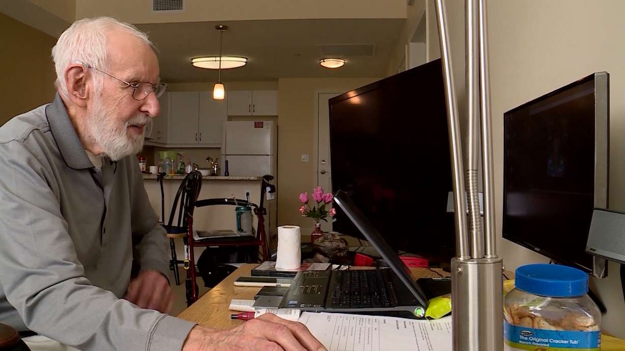 Exercise, eating, studying and technology help a 102-year-old South Jordan man live a happy, healthy life. (Photo: KSL TV)