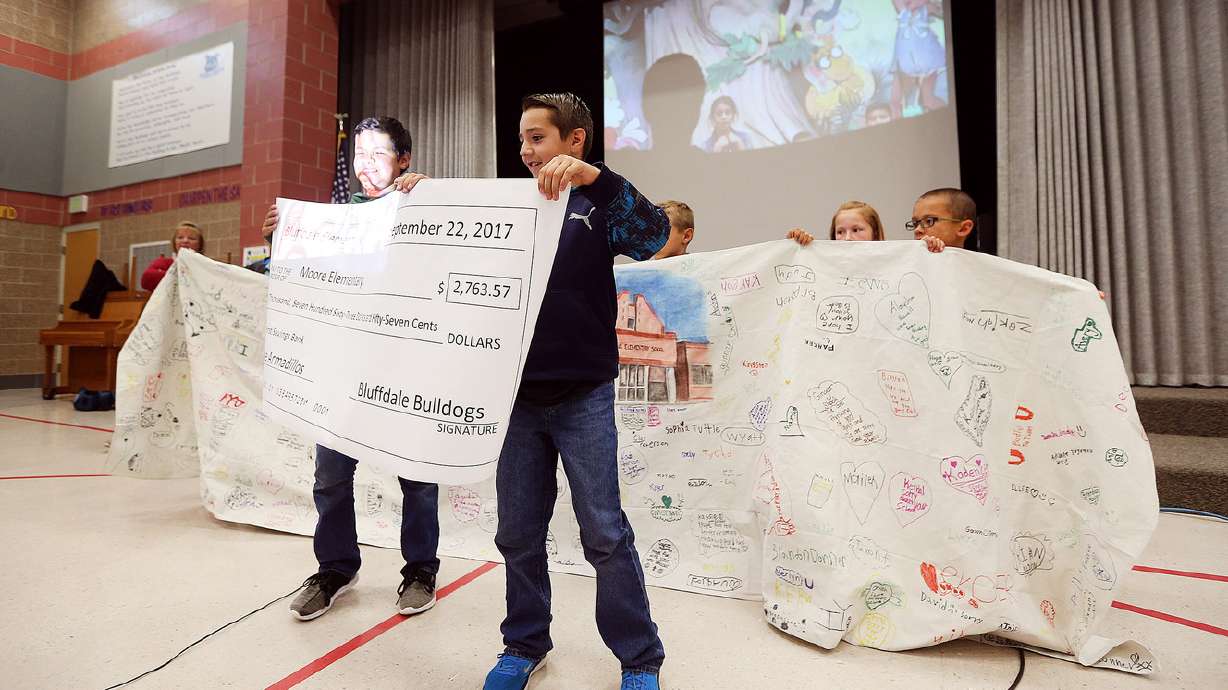 Bluffdale Elementary students raise money for Houston students displaced by Hurricane Harvey