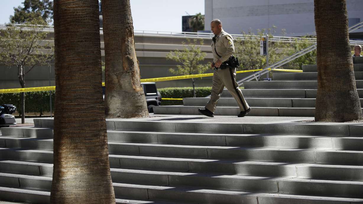 Sister of murder victim hit by car outside Vegas courthouse