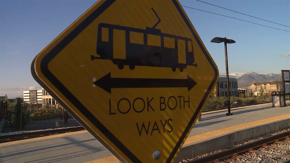 rail safety week, rail crossing, TRAX at Bingham Junction, Sept 2017