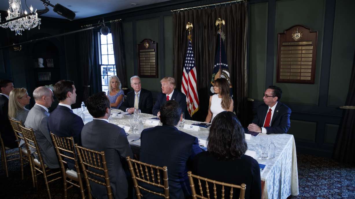 The Latest: Melania Trump hosts session on opioid crisis